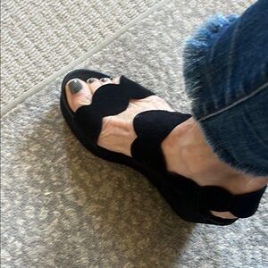 Black Suede Women's Sandals